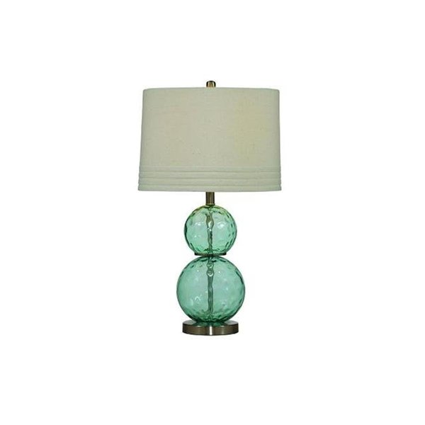 Brightbomb Basset Barika Table Lamp - Blue Dimple Glass BR1669910